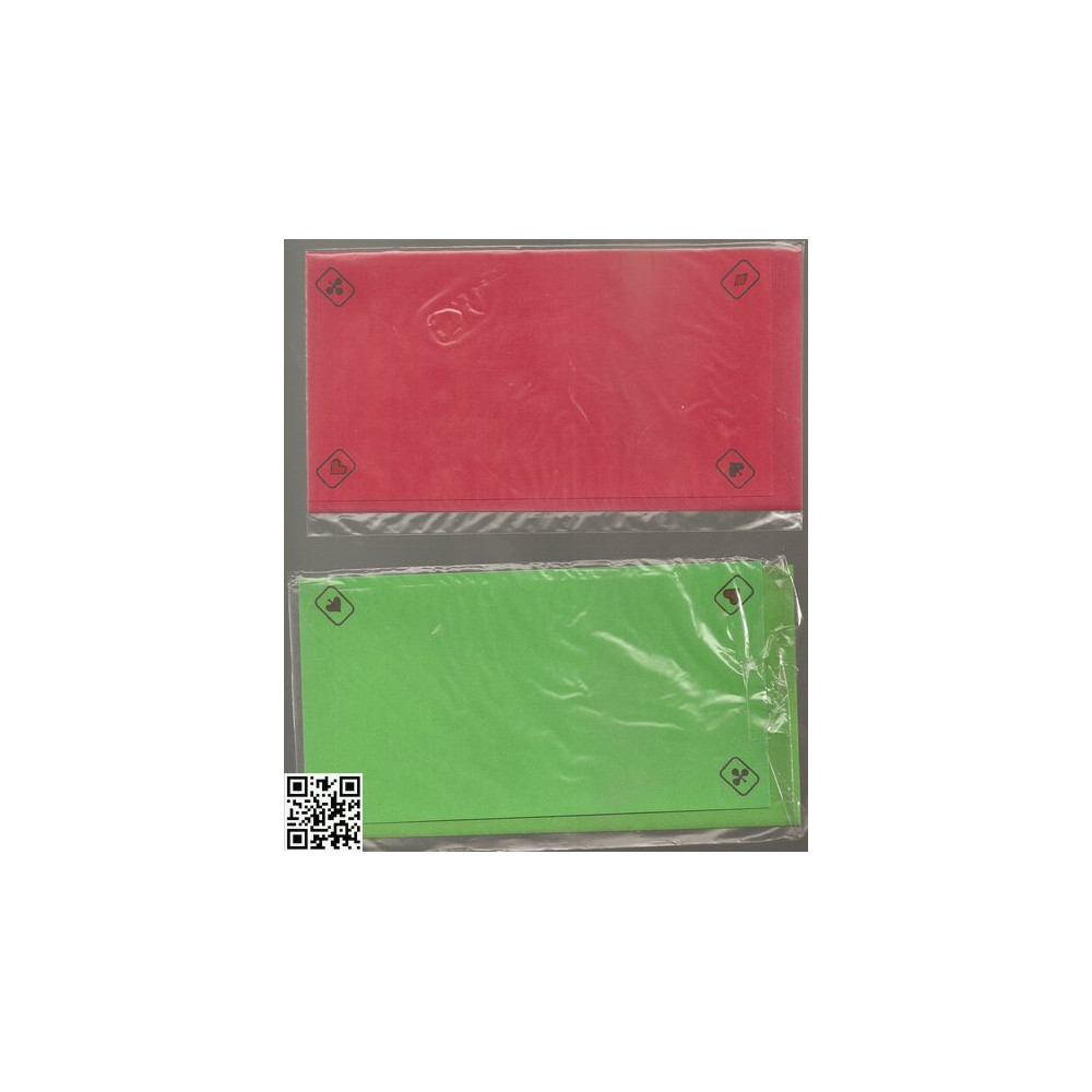 einfache Bridge Karte mit passendem Umschlag für Preise, rot oder grün